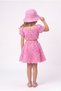 Babyaden Rose Embossed Floral Textured Crop Top & Skirt with Hat Girls' Set - 3
