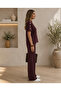 Women's Black Shoulder Button Detailed Short Sleeve Wide Leg Two-Piece Set - 4