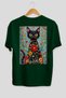 81 Cats for the Sake of Cats Printed Green Oversize T-Shirt 100% Cotton Unisex Cat Lover Premium Design