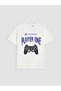 White Crew Neck Playstation Printed Boys' T-Shirt - 3