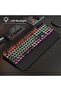 Typewriter Mechanical Gaming Keyboard, Retro Black Punk Round Keycaps RGB Rainbow Backlit Wired - 2