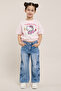 Embroidered Straight Fit Jeans with Button Closure - 2