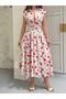Women's Colorful Floral Patterned Summer Dress - 3
