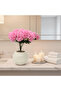 Pink Artificial Hydrangea Flower Arrangement in Cream Ball Pot | 35 cm | Premium Faux Floral Decor - 3