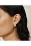 Silver Color Triple Appearance Stone Earrings Pair 2 cm