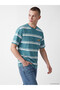 Esvab • Modern & Distinctive Zero Roba Collar Striped Embroidered Men's T-Shirt - 2