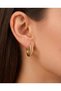 Dorissa Twisted Detailed Minimal Hoop Steel Xuping Earrings - 2
