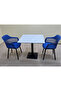 Square ceramic Dining Table Set80cm*80cm75cmBlack with 2 Upholstered Marcela Chairs - Brown - 4