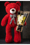 90cm Large Red Plush Bear with Yellow Butterfly Detail and Led Teddy Bear Bouquet - Birthday and Apology Gift - 5