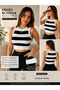 Sifu Women's Striped Knitwear Bustier – Crew Neck, Stretchy Knitted Crop Tank Top – Summer, Comfortable Fit, Breathable Fabric - 3