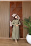 Belted Balloon Sleeve Shirt Collar Dress