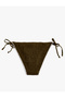 Textured Bikini Bottom with Side Ties and Crochet Detail - 5