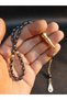 33-Piece Prayer Beads with Smoked Color 6mm Hematite Stone and Gold Metal Accessories - 2