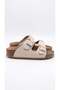 Children's Anatomical Sole Double-Strapped Adjustable Slippers 26-36 Beige - 3