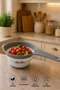 Collapsible Strainer with Handle 600 ml – Silicone Folding Kitchen Strainer, Fruit and Vegetable Washing and Straining Apparatus - 4