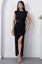 Crew Neck Side Gathered Dress with Buckle K-251605 - 5