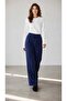 Women's Tansel Pants with Elastic Waist, Side Pockets and Rope Detail - 4