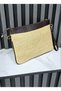 Unisex Straw Zipper Lined Long Strap Handbag Tablet Bag Portfolio Bag - 7