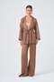 Women's Mesh Detail Suit Brown 31087 - 2