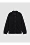 Black shirt collar boys' zippered sweatshirt