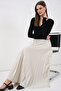 Women's Pleated Long Skirt 1469 - Cream - 2