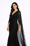 Black Beaded Sheer Evening Dress – Sparkly Prom Gown with Heavy Embellishment