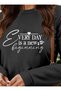 Women's Long Sleeve Crew Neck Short Viscose Two Thread Dress - 2