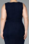 Sleeveless Slit Tassel Midi Plus Size Evening Dress Abk41021 - 4