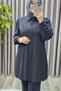 Women's Clothing Large Size Floral Pearl Beaded Crepe Fabric Double Set - 7