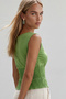 Women's Green Belted Blouse Alc-X15543 - 5