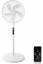 (cc2-White)Pedestal Fan, 16 Inch Stand up Fan with 8 Speeds, Adjustable tilt Oscillating Standing Fan with Remoter for Bedroom, Home, Living-room, Office, Dorm