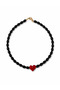 Murano Heart Black Bead Necklace
