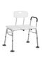 Bathtub transfer bench and shower chair with non-slip aluminum body, shower chair with padded backrest and armrests, adjustable seat height, supports up to 300 lbs