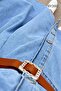 Polo Collar Belted Denim Dress 6Y260 - 5