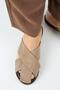 Olenka Women's Genuine Leather Pieced Sabo Mink Slippers - 8