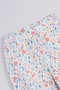 Poplin Fabric Girls' Loose-Fit Balloon Pants 100% Cotton (Blue Floral) - 4