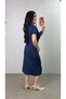 Women's Polo Collar Double Slit Detail Modal Fabric Midi Length Dress - 3