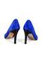 Women's Genuine Leather Thin Heeled Stiletto Shoes Suede Blue - 4