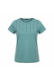 Women's Teal Cotton Blouse with Eyelet Detail - 2