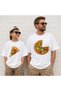 Father's Son and Daughter Oversize T-Shirt with Cut Pizza Print (Sold Individually)