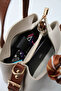 Women's Cream Tan Crossbody Hand and Shoulder Bag with Scarf and Internal Pocket - 6