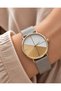 Women's Wristwatch Steel Mesh Band Gold Color Case Casual and Stylish Combination Bracelet Gift - 2
