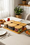 Mien 13 Piece Vacuum Bamboo Lid Breakfast Set |   Glass Presentation Set with Tray 7X9