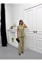 Women's Drawstring Detailed Shirt and Pants Set, Relaxed Fit Two-Piece Set - 4