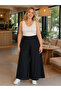 Plus Size Viscose Combed Cotton Flexible Waist Skirt Pants Wide Leg Comfortable Fit Hijab Compatible Navy Blue L-Xl-Xxl - 2