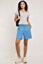Washed Denim Shorts with Elastic Waist - 3