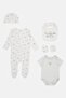 Toddlers Boy 5 Pcs Allover Print Bodysuit And Bib Set, Multicolor - 2