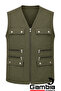 Men's 9-pocket summer vest - 5-piece set, multi-pocket, zippered, fabric linen blend - 4