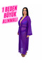 Plus Size Long Sleeve Tulle Women's Kaftan Pareo with Waist Tie - 2