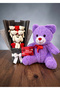 35cm Purple Plush Teddy Bear Bouquet and I Love You Card Gift for Lover, Spouse, Birthday, Anniversary - 6